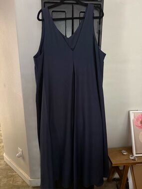 Sleeveless V-Neck Navy Women's Dress